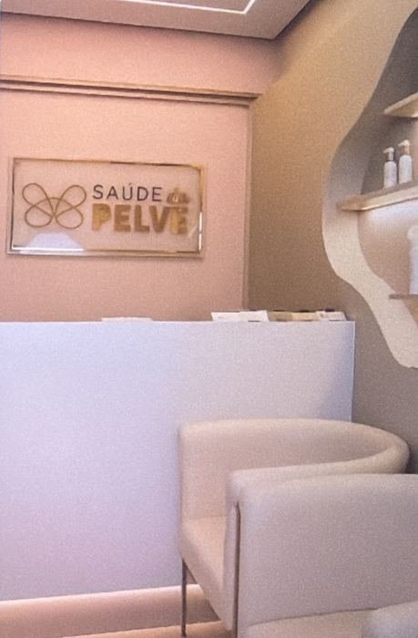 Recepção da Saúde da Pelve com o logo iluminado